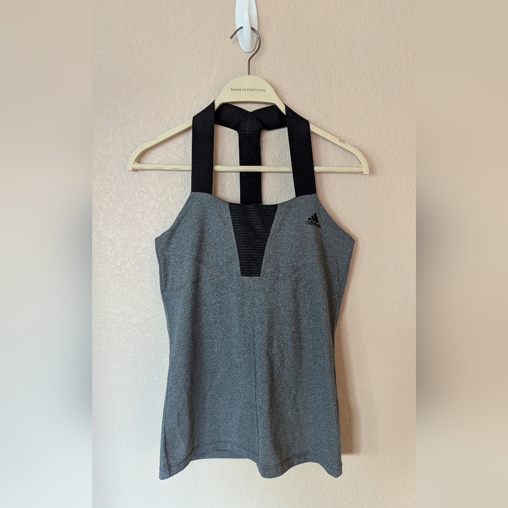 Adidas Gray and Black Athletic Tank Top Size Small